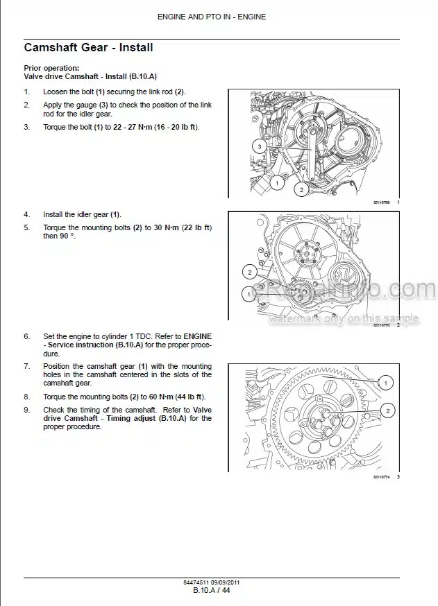 Photo 1 - New Holland F3DE3684A F3DE3684B F3DFA613A F3DFA613B F3DFE613A F3DFE613B Tier 4A Service Manual Engine