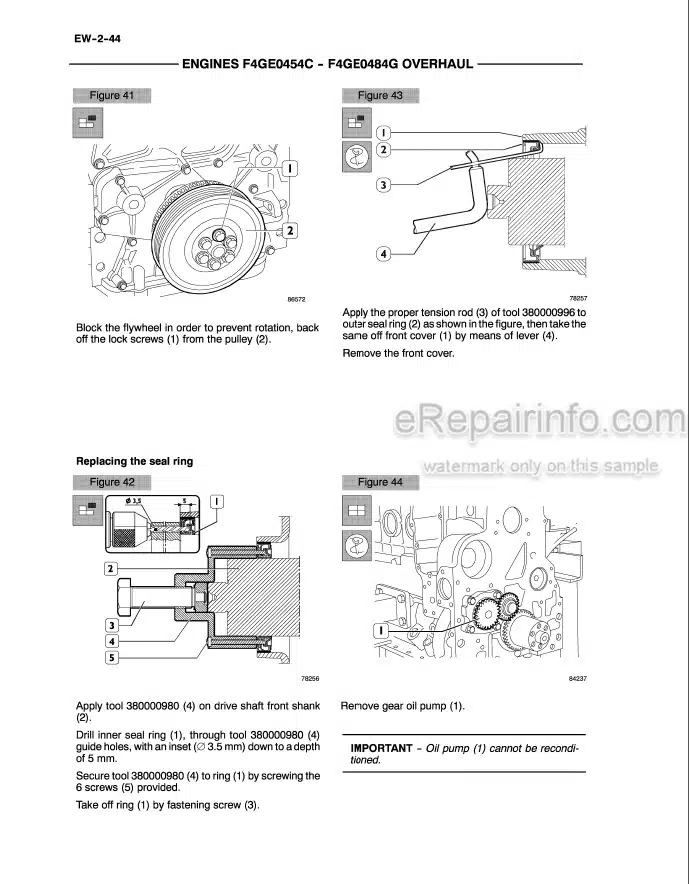 Photo 1 - New Holland F4GE0484G F4GE0454C Repair Manual Engine 6036711100