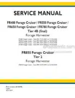 Photo 4 - New Holland FR480 FR550 FR650 FR780 FR850 Forage Cruiser Tier 4B Final Tier 2 Service Manual Forage Harvester 48142788