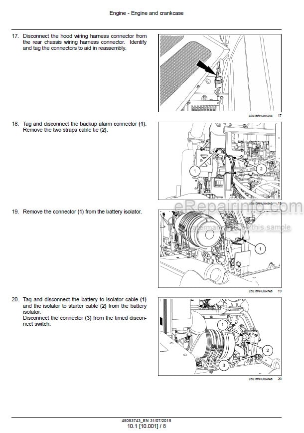 Photo 1 - New Holland W110D Tier 2 Service Manual Wheel Loader 48083743