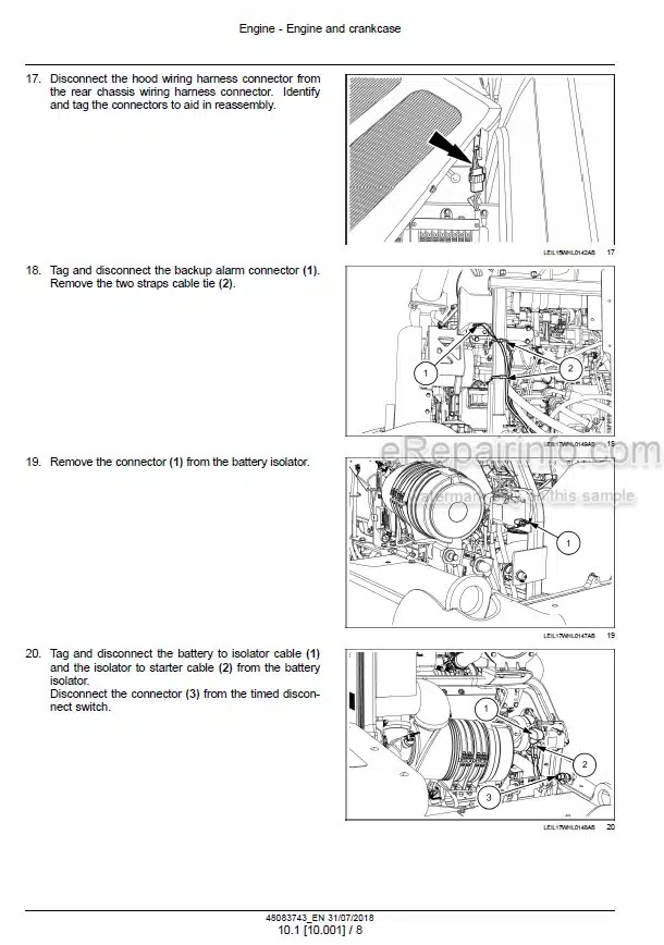 Photo 1 - New Holland W110D Tier 2 Service Manual Wheel Loader 48083743