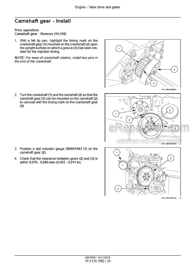 Photo 1 - CNH NEF Tier 4A Interim Stage IIIB Service Manual Engine 48076861