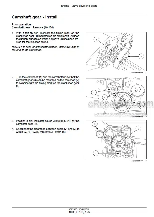 Photo 1 - CNH NEF Tier 4A Interim Stage IIIB Service Manual Engine 48076861