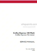 Photo 4 - Case 100 Multi Coffee Express Service Manual Coffee Express Harvester 48149549