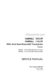 Photo 4 - Case 105U EP 115U EP Farmall Service Manual Tractor 47841818
