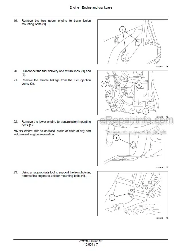 Photo 1 - Case 110A 120A 125A 140A Farmall Service Manual Tractor 47377791