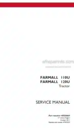 Photo 4 - Case 110U 120U Farmall Service Manual Tractor 48038069