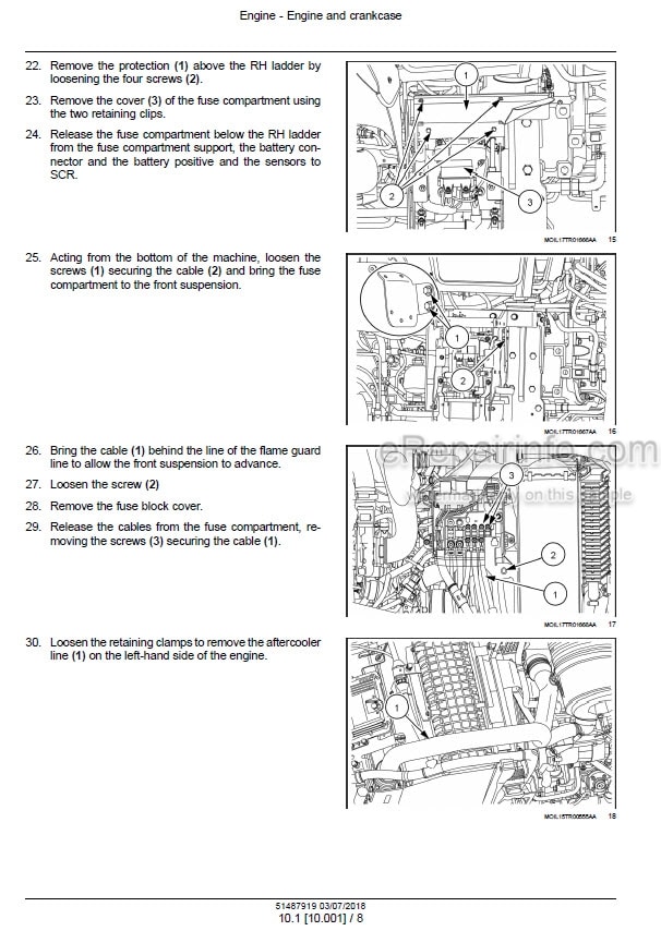 Photo 1 - Case 110U 120U Farmall Tier 4B Final Service Manual Tractor 51487919