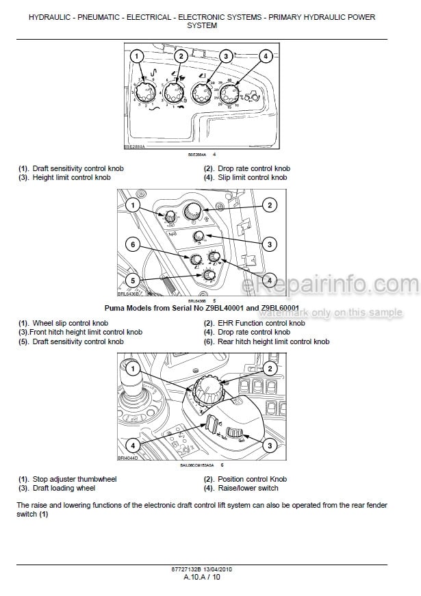 Photo 1 - Case 115 125 140 155 Puma Multicontroller Service Manual Tractor 87727132BNA