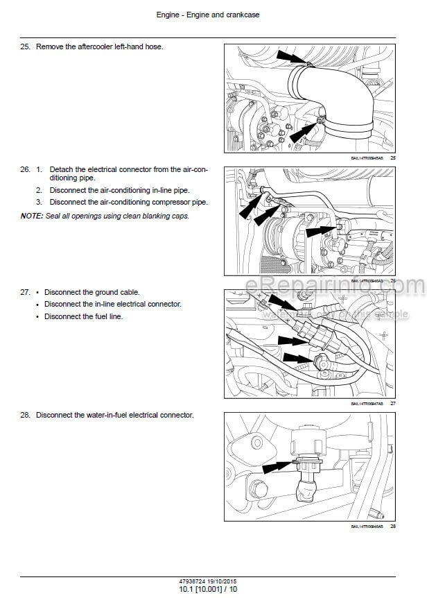 Photo 1 - Case 115 115CVT 125 125CVT 135 135CVT 145 145CVT 150 Maxxum Multicontroller Tier 4B Final Service Manual Tractor 47938724
