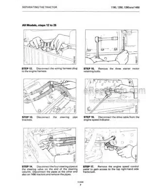 Photo 4 - Case 1190 1290 1390 1194 1294 1394 Service Manual Tractor 8-23963R0