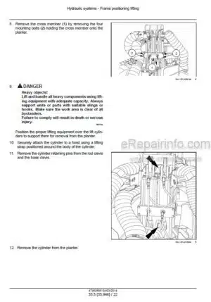 Photo 8 - Case 1225 Early Riser Service Manual Rigid Trailing Planter 47682582