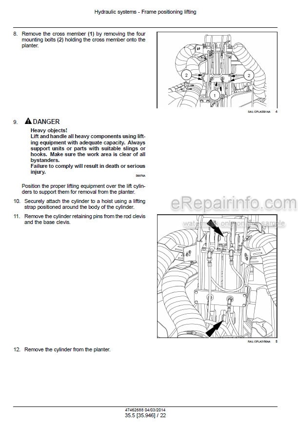 Photo 1 - Case 1225AFF 1625AFF Twin-Row Service Manual Front Fold Planter 47462688