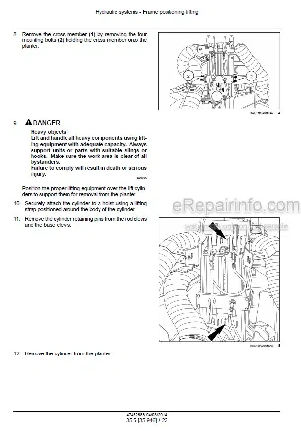 Photo 1 - Case 1225AFF 1625AFF Twin-Row Service Manual Front Fold Planter 47462688