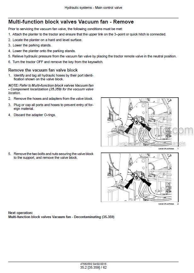 Photo 1 - Case 1225 Early Riser Service Manual Rigid Trailing Planter 47682582