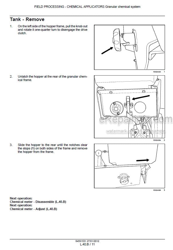 Photo 1 - Case 1240 Early Riser Service Manual Pivot Transport Planter 84591531