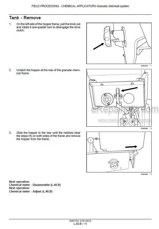 Photo 1 - Case 1240 Early Riser Service Manual Pivot Transport Planter 84591531