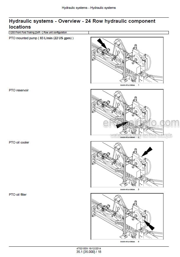 Photo 1 - Case 1255 Early Riser Service Manual Front Fold Trailing Planter 47521009