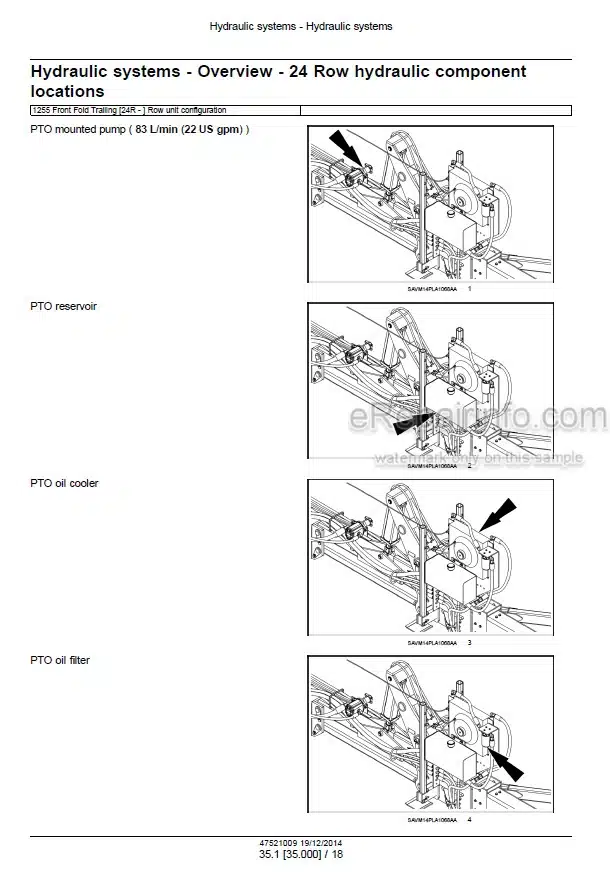 Photo 1 - Case 1255 Early Riser Service Manual Front Fold Trailing Planter 47521009