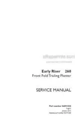 Photo 4 - Case 1260 Early Riser Service Manual Front Fold Trailing Planter 84591535