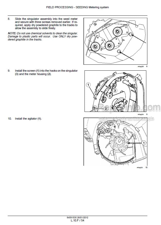 Photo 1 - Case 1260 Early Riser Service Manual Front Fold Trailing Planter 84591535