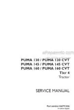 Photo 4 - Case 130 145 160 130CVT 145CVT 160CVT Puma Tier 4 Service Manual Tractor