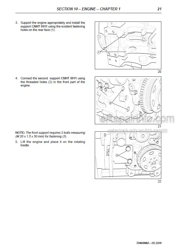 Photo 1 - Case 135 150 165 180 Maxxum Service Manual Tractor 73403962