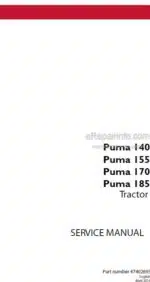 Photo 4 - Case 140 155 170 185 Puma Service Manual Tractor 47402693