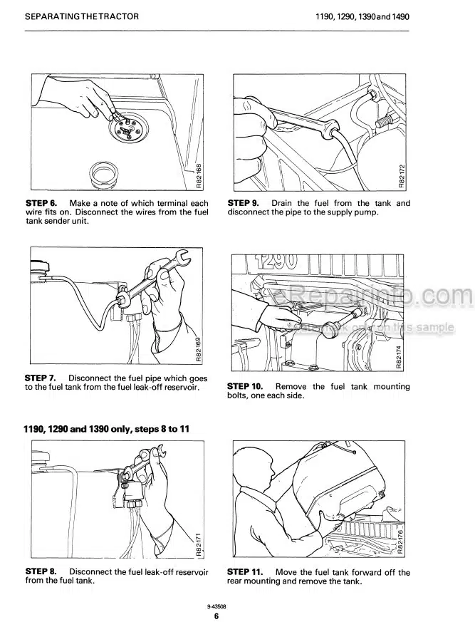 Photo 1 - Case 1490 1494 1594 1690 Service Manual Tractor 8-24002R0