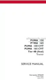 Photo 4 - Case 150 160 150CVT 165CVT Puma Tier 4B Final Service Manual Tractor 47936459