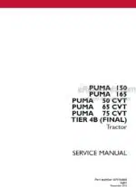 Photo 4 - Case 150 165 150CVT 165CVT 175CVT Puma Tier 4B Final Service Manual Tractor 47936460