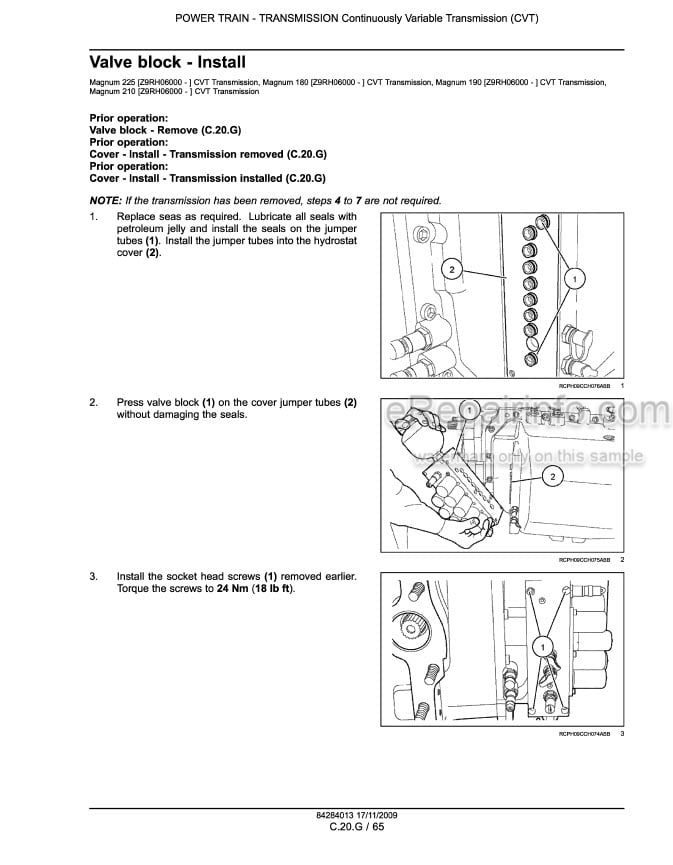 Photo 1 - Case 180 190 210 225 Magnum Service Manual Tractor 84348228
