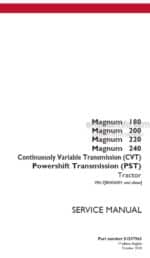 Photo 4 - Case 180 200 220 240 Magnum CVT PST Service Manual Tractor 51537963