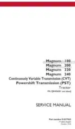 Photo 4 - Case 180 200 220 240 Magnum CVT PST Service Manual Tractor 51537963