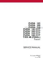 Photo 4 - Case 185 200 220 185CVT 200CVT 220CVT 240CVT Puma Tier 4B Final Service Manual Tractor 47936453