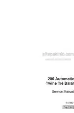 Photo 3 - Case 200 Service Manual Automatic Twine Tie Baler 9-61882