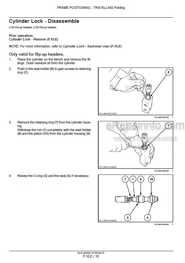 Photo 1 - Case 2105 2106 2108 2112 Service Manual Maize Header 84314520A