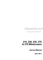 Photo 2 - Case 210 225 230 275 375 Service Manual Windrower GSS13841