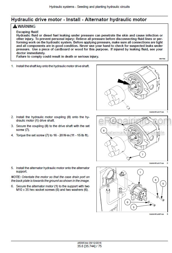 Photo 1 - Case 2150 Early Riser 12 16 Row 30 Service Manual Front Fold Trailing Planter 48095344