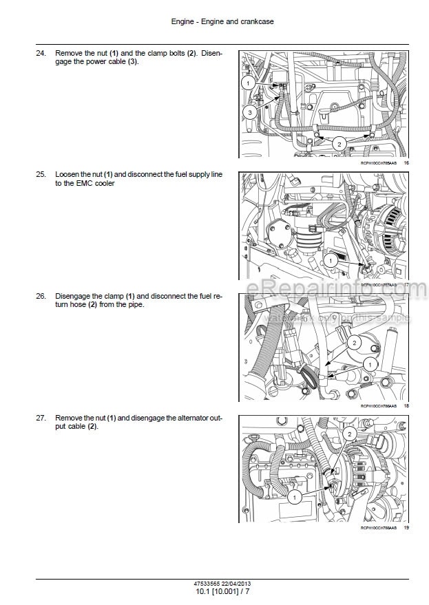 Photo 1 - Case 235 260 290 315 340 370 Magnum CVT Service Manual Tractor 47533565