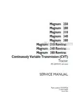 Photo 4 - Case 250 280 310 340 380 Magnum Rowtrac CVT Service Manual Tractor 51537926