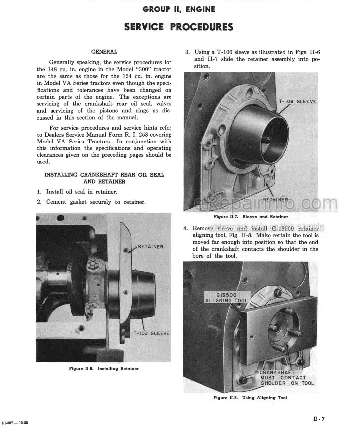 Photo 1 - Case 300 Series Service Manual Tractor And Engine RI307
