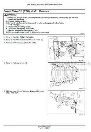 Photo 2 - Case 3016 Service Manual Pick Up Header 47779309