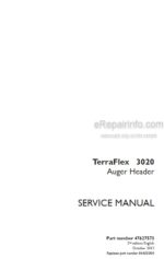 Photo 4 - Case 3020 Terra Flex Service Manual Auger Header 47627573