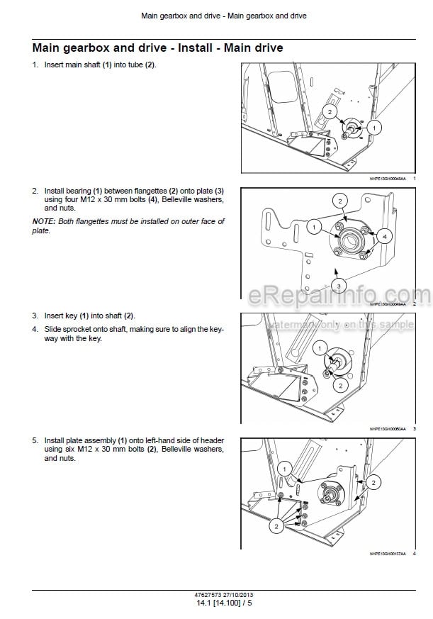 Photo 1 - Case 3020 Terra Flex Service Manual Auger Header 47627573
