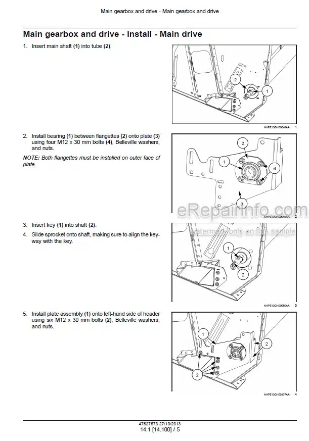 Photo 1 - Case 3020 Terra Flex Service Manual Auger Header 47627573