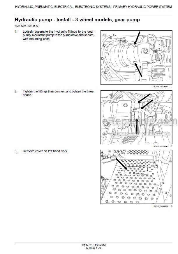 Photo 1 - Case 3030 3530 4030 4530 Titan Service Manual Floater 84559771