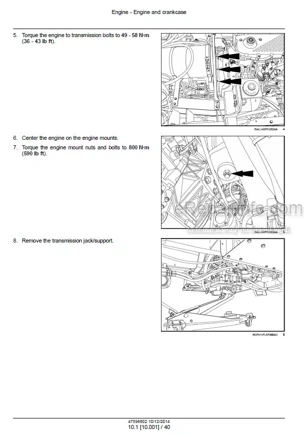 Photo 1 - Case 3040 3540 4040 4540 Titan Tier 4B Final Service Manual Floater 47596802