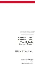 Photo 4 - Case 30C 35C Farmall Tier 4B Final Service Manual Compact Tractor 47941904