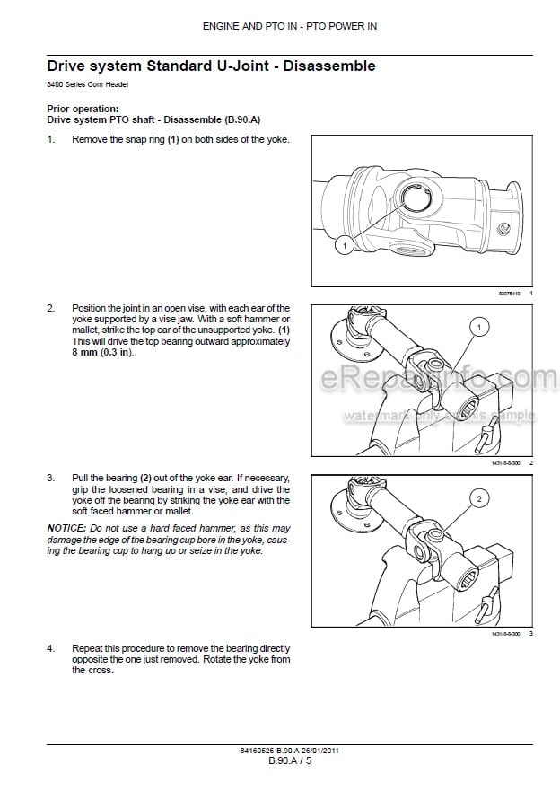 Photo 1 - Case 3406 3408 3412 3416 3418 Service Manual Corn Header 84160526